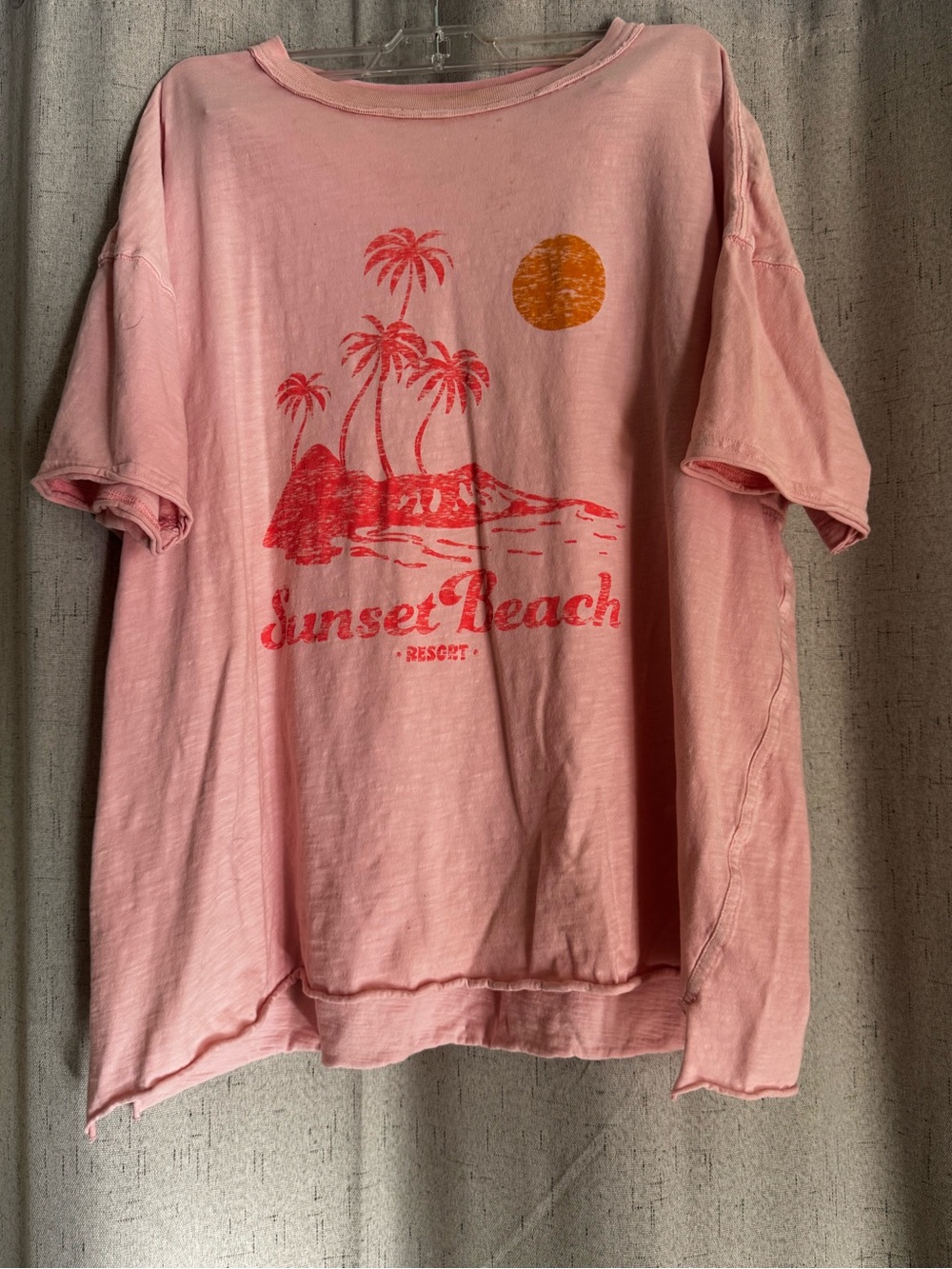 aerie oversized Pink Sunset Beach Graphic Tee